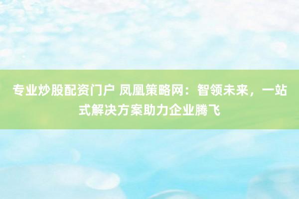 专业炒股配资门户 凤凰策略网：智领未来，一站式解决方案助力企业腾飞