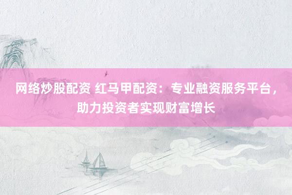 网络炒股配资 红马甲配资：专业融资服务平台，助力投资者实现财富增长