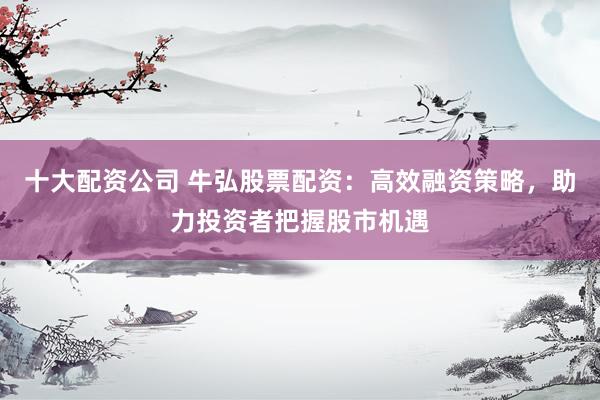 十大配资公司 牛弘股票配资：高效融资策略，助力投资者把握股市机遇