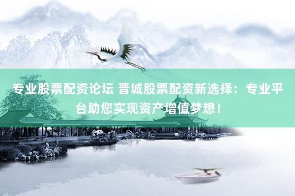 专业股票配资论坛 晋城股票配资新选择：专业平台助您实现资产增值梦想！
