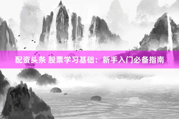 配资头条 股票学习基础：新手入门必备指南