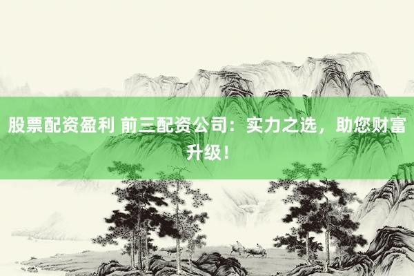 股票配资盈利 前三配资公司:实力之选,助您财富升级!