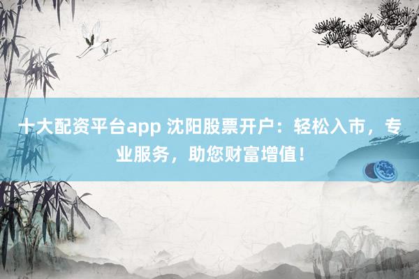十大配资平台app 沈阳股票开户:轻松入市,专业服务,助您财富增值!