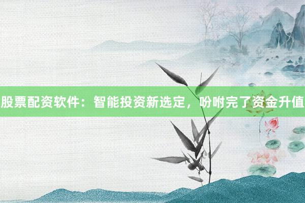 股票配资软件：智能投资新选定，吩咐完了资金升值