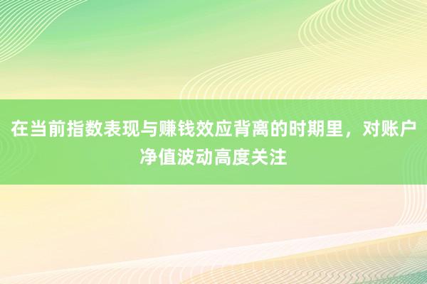 在当前指数表现与赚钱效应背离的时期里,对账户净值波动高度关注