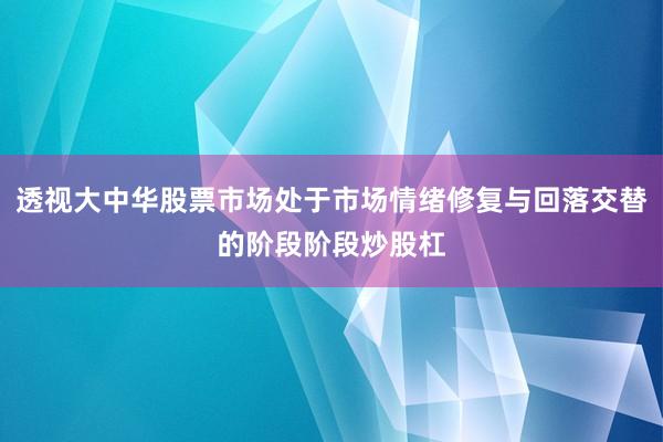 透视大中华股票市场处于市场情绪修复与回落交替的阶段阶段炒股杠
