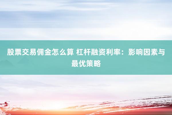 股票交易佣金怎么算 杠杆融资利率：影响因素与最优策略