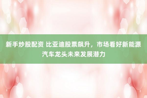 新手炒股配资 比亚迪股票飙升，市场看好新能源汽车龙头未来发展潜力