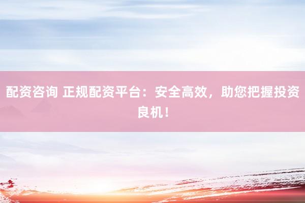 配资咨询 正规配资平台：安全高效，助您把握投资良机！